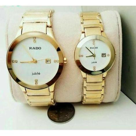 Royal Watch Centrix Gold White Dial Couple (Refurbished)