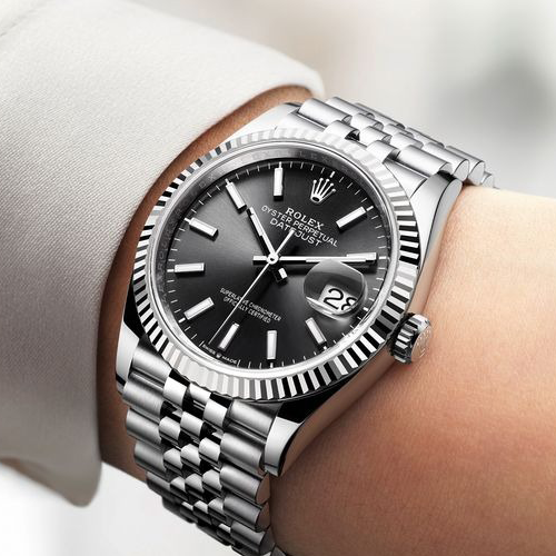 Luxury watch Datejust men Oystersteel Black (Refurbished)