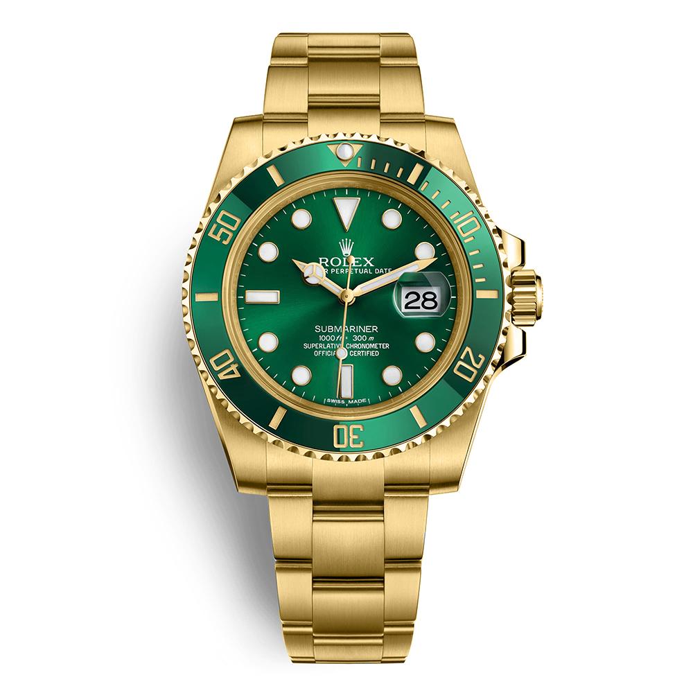 Luxury Watch Submariner Date Oyster Full Gold With Green Dial (Refurbished)