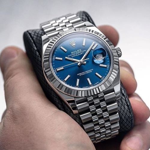 Luxury watch Datejust men Oystersteel Blue (Refurbished)