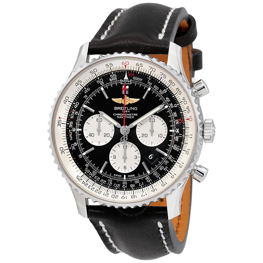 Designer Watch Stylish Navitimer Black 8199 (Refurbished)
