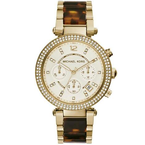 Designer Watch Yellow Gold-Plated Chronograph Watch Mk568 (Refurbished)