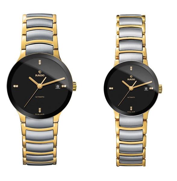 Royal Watch Centrix Gold Silver Black Dial 5477 Couple (Refurbished)